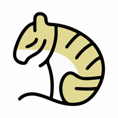 illustrations of various animals with a coloured half theme