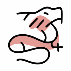 illustrations of various animals with a coloured half theme