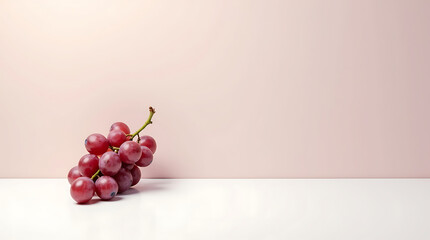 Red Grapes on Pink Background Fresh, Juicy, and Delicious