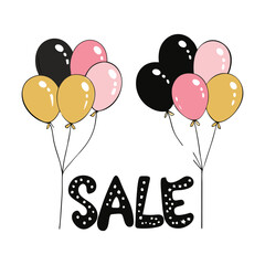 Celebrate Black Friday with style! Pink and golden balloons add a festive, glamorous touch to your sale, making discounts feel extra special and unforgettable.
