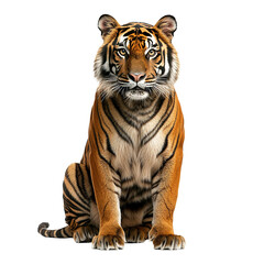 Obraz premium Full Body Sumatran Tiger Isolated on Transparent PNG Background 