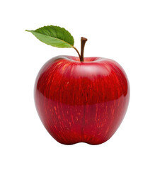 one red apple on a white background, in a crisp style, with clean lines, no shadow, even lighting, high resolution