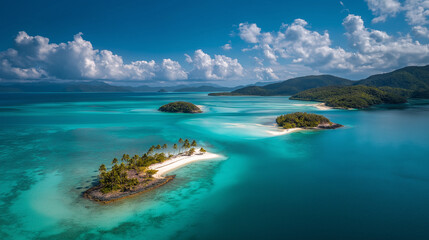 Fototapeta premium Aerial photo of small islands 