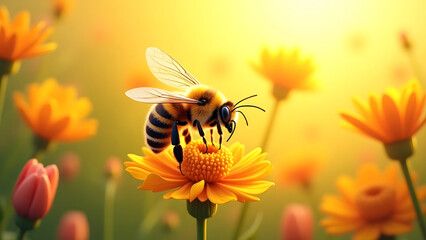 Pollen Trails: Capturing the Beauty of a Bee’s Summer Journey