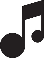 Eighth Music Note Silhouette Vector - Melody, Sound, Musical Symbol