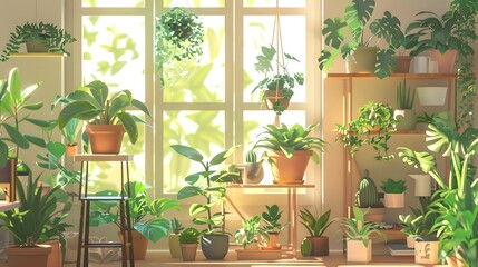 Fototapeta premium Houseplants Collection