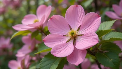 Fototapeta premium Closeup of Pink Dogwood in Full Bloom as Nature Background for Fresh and Vibrant Spring Design