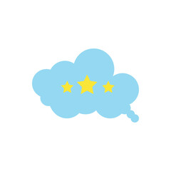 Clouds with star icon vector. Creative cloud icon with stars inside, symbolizing imagination, dreams, or quality digital services. Great for cloud computing, innovation, or abstract thinking themes.
