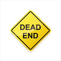 Dead end road sign vector. Flat design for traffic safety and navigation.
