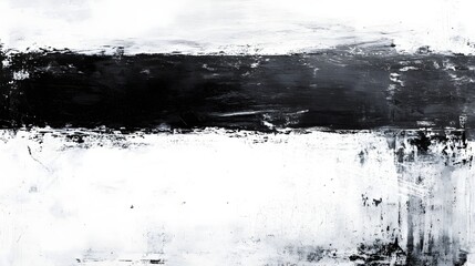 Abstract art painting with black and white colors expressing texture and artistic brush strokes