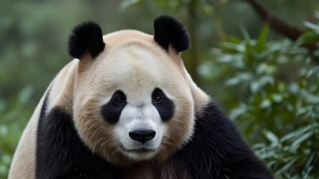 Cute Panda Close up Video. Ai generated. 