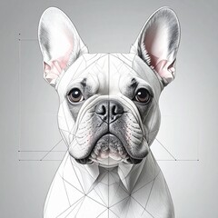 French Bulldog in geometric pen technique