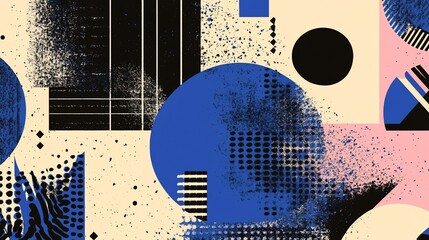 Abstract geometric background with grungy textures and modern color palette