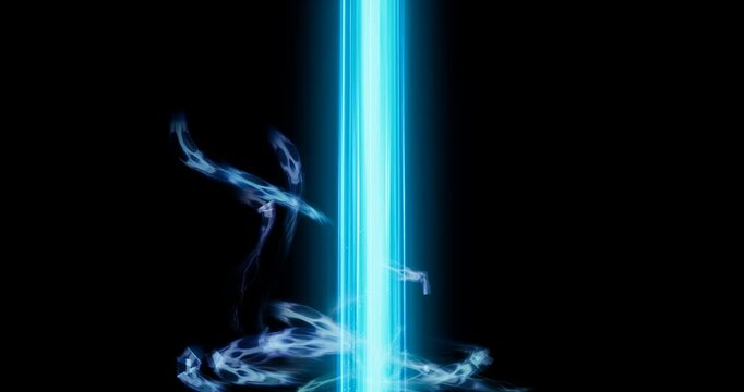 ghost sky beam effect on black background