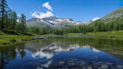 mountain lake in yosemite national park