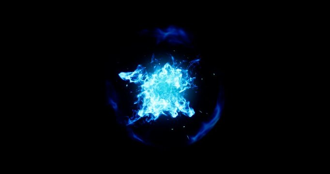 blue fire effect on black background