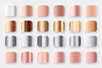 Silver, Gold and Rose Gold Gradient pallete