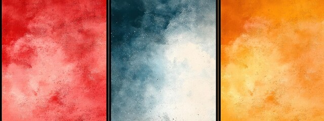 Vibrant color gradients with a textured, speckled effect.