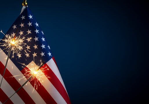 Sparkler and Flag Festive Moment