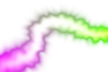 Abstract neon glowing sparkling waves gradient shape cutout on transparent background, neon glowing lines beams futuristic, color glow effect, blurred color gradients overlay effect background, glow