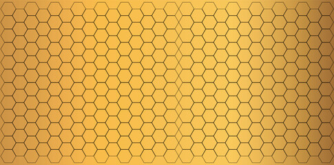 Modern Hexagonal Holes Linear Style Seamless Pattern, Metallic Texture Hexagonal Grid Vector Illustration.	