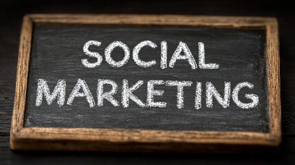 Fototapeta premium Creative Social Media Marketing Strategy Blackboard: Digital Advertising and Branding Concepts for Engaging Business Communication and Community Influence