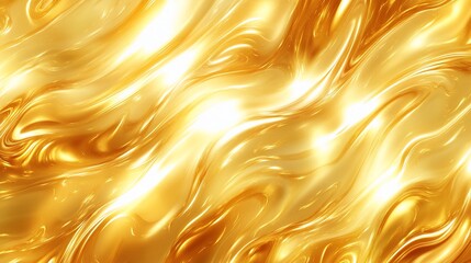 Luminous Gold Waves: Abstract Motion and Rich, Reflective Surface Texture