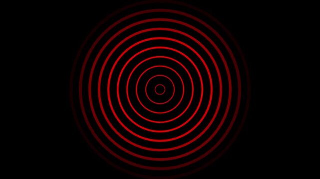 Radio waves signal technology animation on a black background.