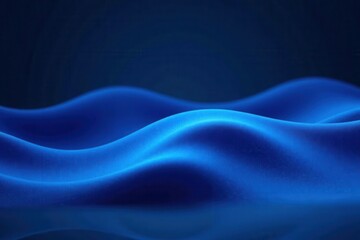 Obraz premium Abstract blue wave pattern; reflective, smooth, dark background, shadow, light, blue