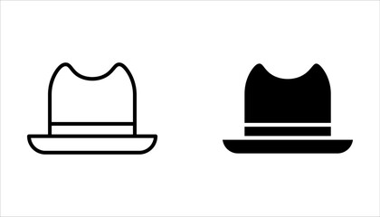 Top hat icon set. Gentleman symbol on white background