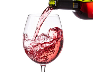 red wine pouring into glass