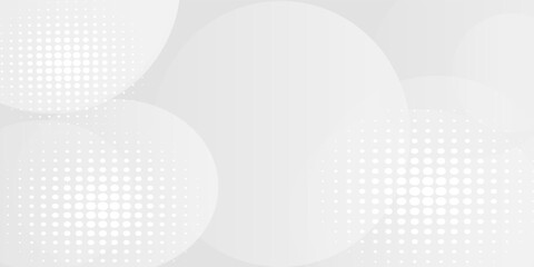 Abstract modern white and gray circle overlapping with halftone background. Minimal style Design. for presentation,banner, cover, web, flyer, card, poster, wallpaper,slide, magazine. Vector.