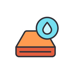 Waterproof Mattress Icon For Protection Against Liquids Stains Or Spills