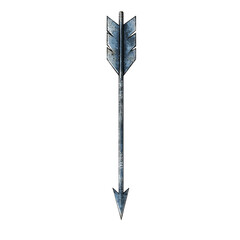 Sleek Arrow with Subtle Textures in Blue Grey Color Isolated on Transparent Background
