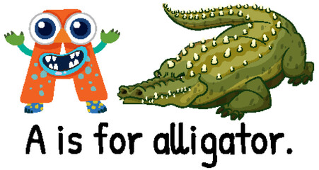 Alphabet Illustration: A is for Alligator