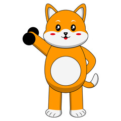 Illustration of Cute Dog Mascot. Vector Cartoon Character