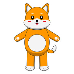 Illustration of Cute Dog Mascot. Vector Cartoon Character