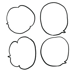 シンプルな吹き出しセット線画