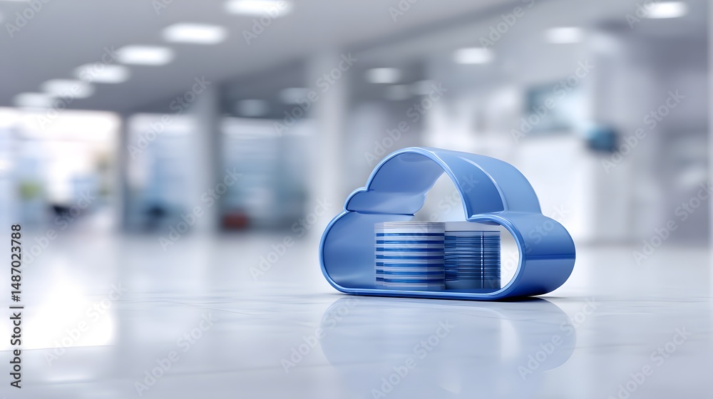 Fototapete a conceptual image illustrating cloud computing in healthcare, with a digital cloud symbolizing stor