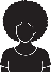 afro hair woman silhouette logo design vector illustration.