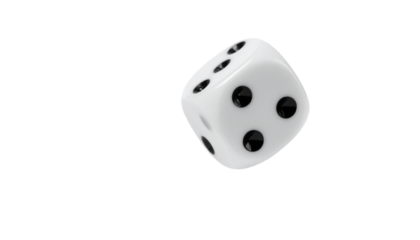 White die, three showing