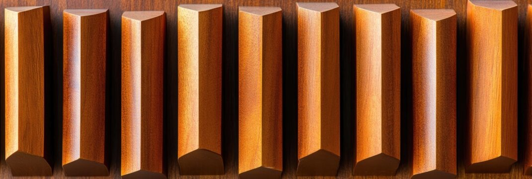 Geometric wooden panel design.