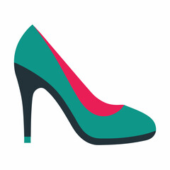 Women high heels shoes icon on white background.