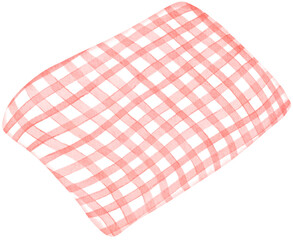 Red and White Picnic Blanket with Checkered Pattern
