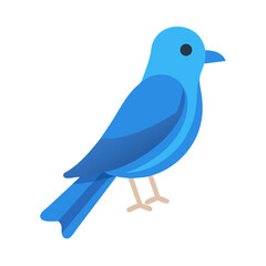 Stylized blue bird illustration on a clean black background