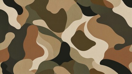 Modern Camouflage Pattern in Earth Tones