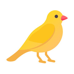 Cute yellow bird cartoon illustration against black background