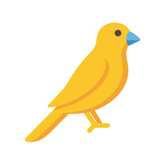 Stylized Canary Bird Illustration with Solid Colors on Black
