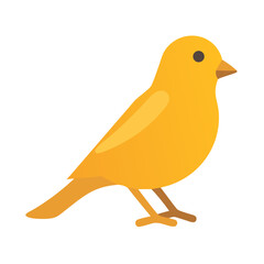 Stylized canary bird illustration against black background flat design