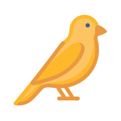 Simple Yellow Canary Illustration on Black Background Stock Image